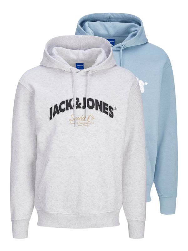 JACK & JONES JACK & JONES Majica 'BRONX ARCH'  svetlo modra / svetlo siva / črna / bela