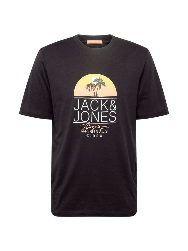 JACK & JONES JACK & JONES Majica 'CASEY'  rumena / pastelno oranžna / črna / bela