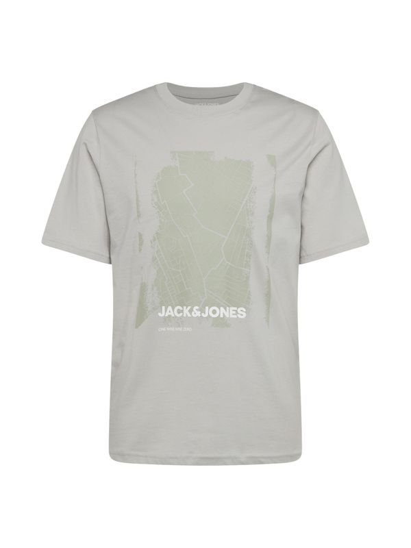 JACK & JONES JACK & JONES Majica 'CITY MAP'  pastelno zelena / bela
