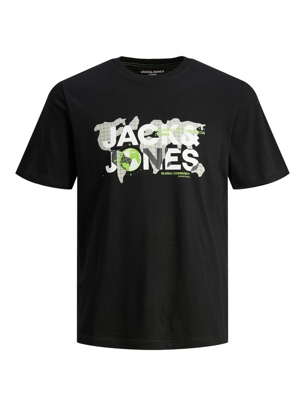 JACK & JONES JACK & JONES Majica 'Dust'  siva / svetlo zelena / črna / bela