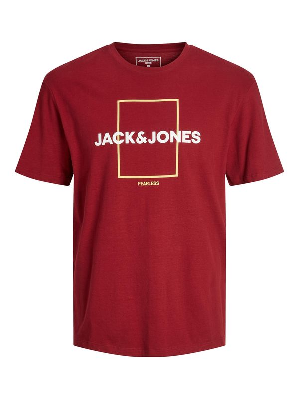 JACK & JONES JACK & JONES Majica 'EXPLORED'  svetlo rumena / rdeča / bela