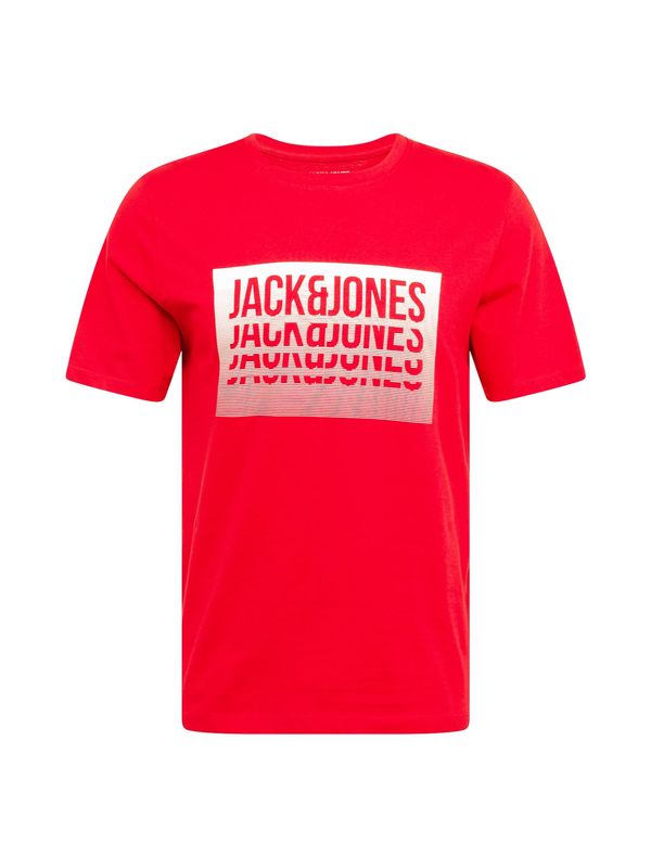 JACK & JONES JACK & JONES Majica 'FLINT'  rdeča / bela