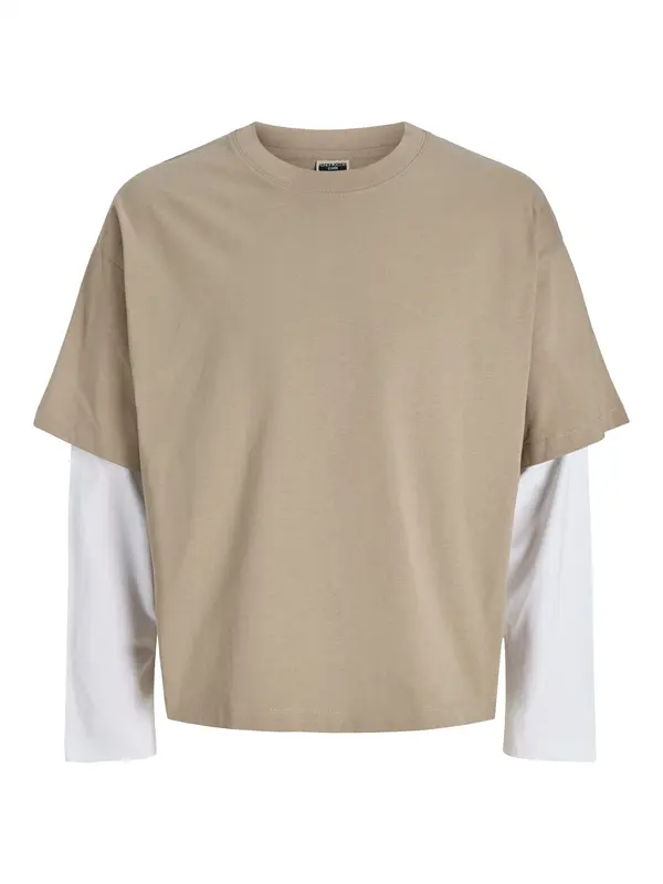 JACK & JONES JACK & JONES Majica 'JCOBIARRITZ'  svetlo rjava / bela