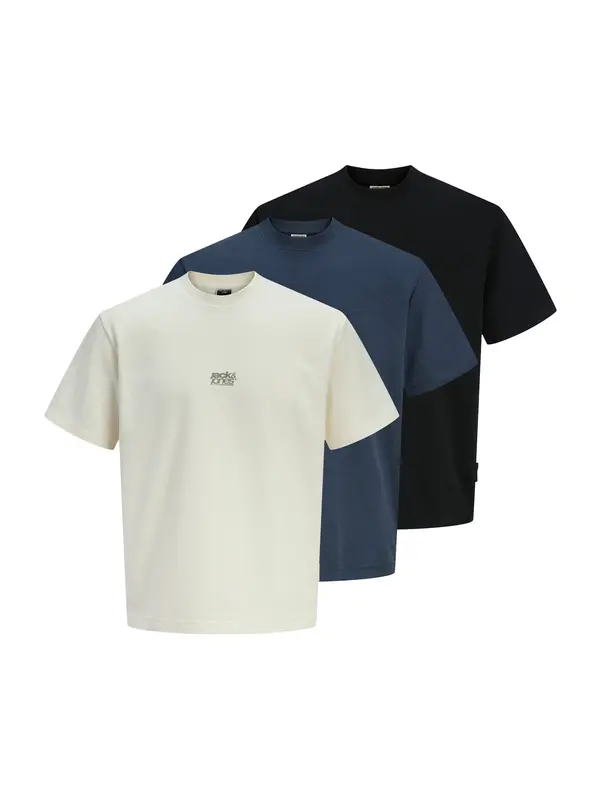 JACK & JONES JACK & JONES Majica 'JCOBREEZE'  temno modra / pastelno rumena / siva / črna