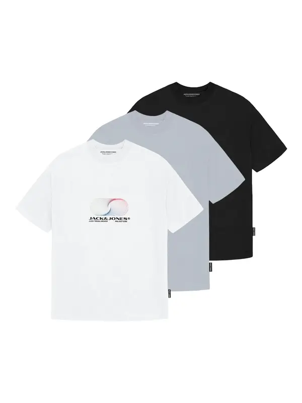 JACK & JONES JACK & JONES Majica 'JCOCalma'  siva / črna / bela