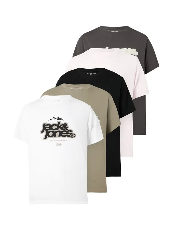 JACK & JONES JACK & JONES Majica 'JCOFLARE'  kremna / temno siva / črna / bela