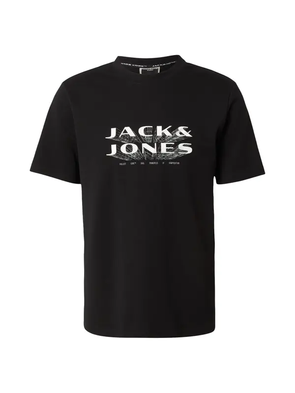 JACK & JONES JACK & JONES Majica 'JCOFUSION'  črna / bela