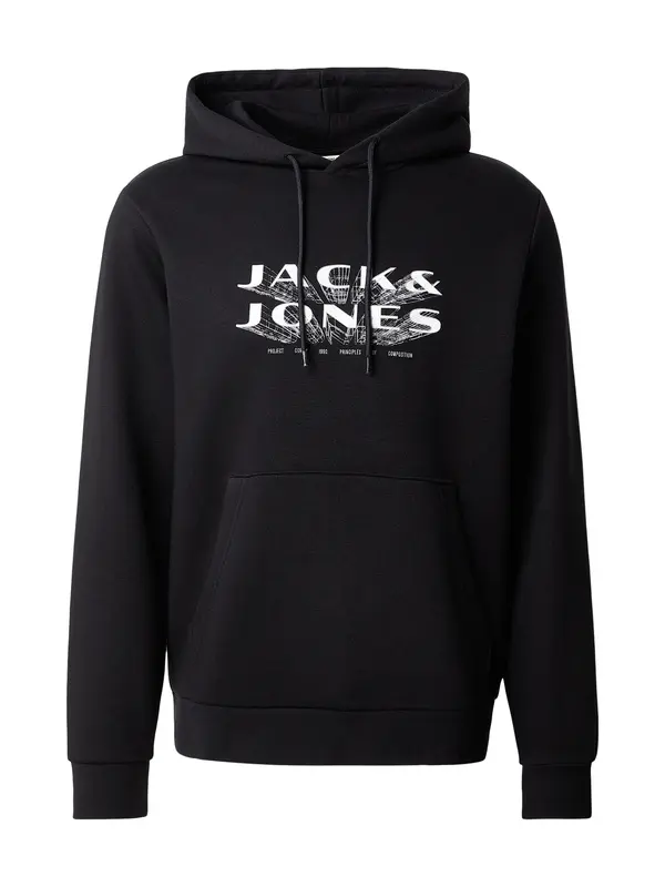 JACK & JONES JACK & JONES Majica 'JCOFUSION'  črna / bela