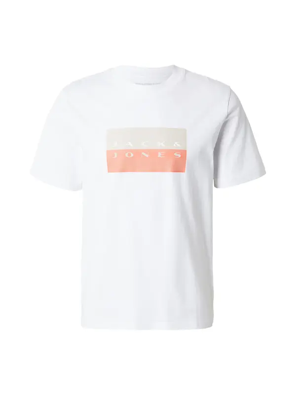 JACK & JONES JACK & JONES Majica 'JCOFUSION'  greige / korala / bela