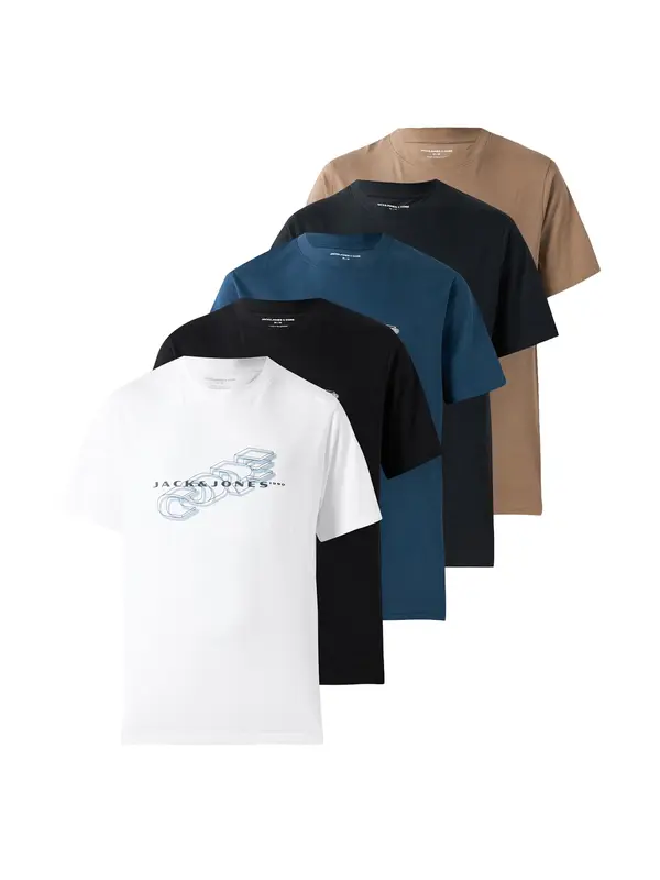 JACK & JONES JACK & JONES Majica 'JCOFUSION'  mornarska / temno siva / črna / bela