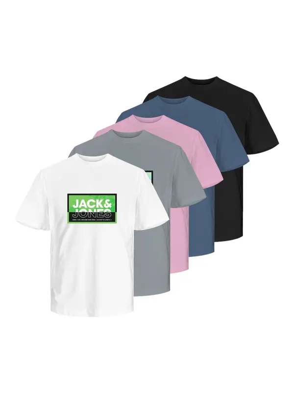 JACK & JONES JACK & JONES Majica 'JCOLogan Summer'  mornarska / siva / majnica / črna / bela