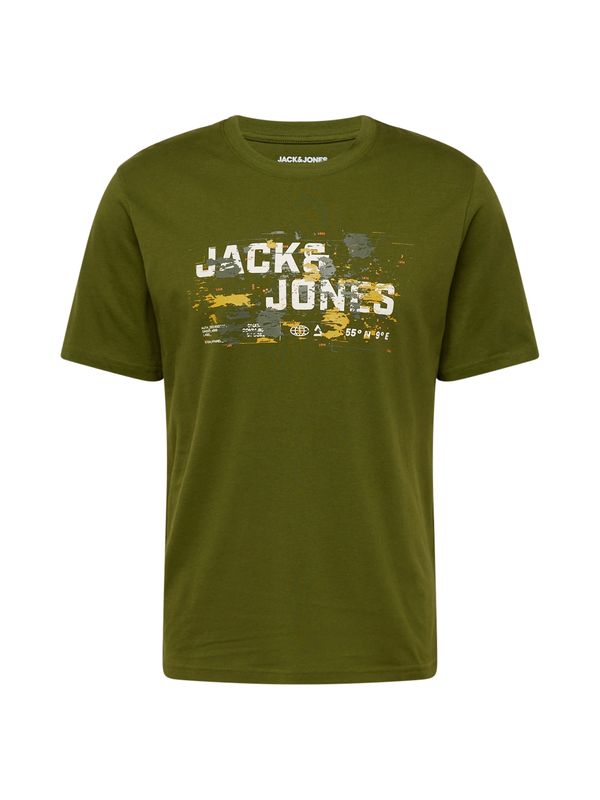 JACK & JONES JACK & JONES Majica 'JCOOUTDOOR'  rumena / oliva / oranžna / bela