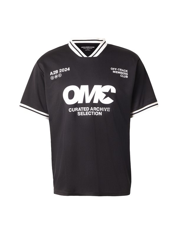 JACK & JONES JACK & JONES Majica 'JCOREFLEX FOOTBALL'  črna / bela