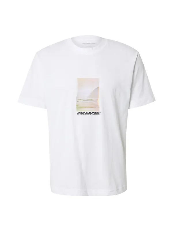 JACK & JONES JACK & JONES Majica 'JCOSAGO'  pesek / črna / bela