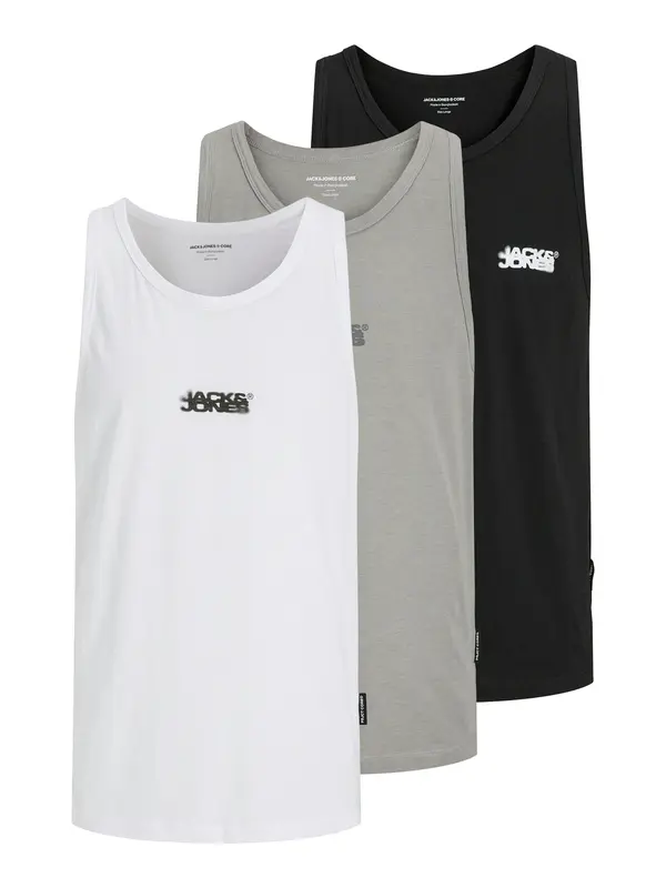 JACK & JONES JACK & JONES Majica 'JCOSAGO'  siva / črna / bela