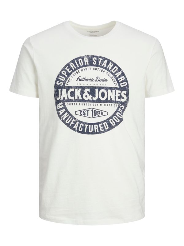 JACK & JONES JACK & JONES Majica 'Jeans'  mornarska / bela