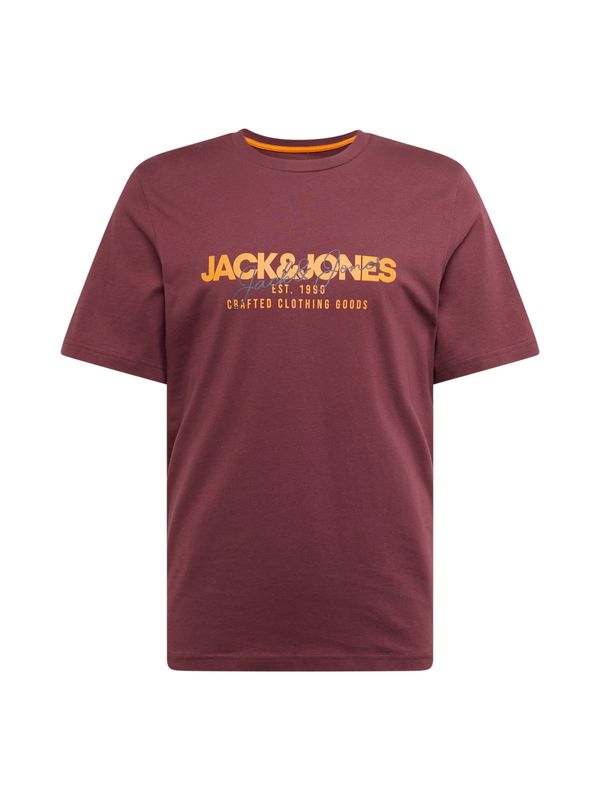 JACK & JONES JACK & JONES Majica 'JJALVIS'  oranžna / vinsko rdeča