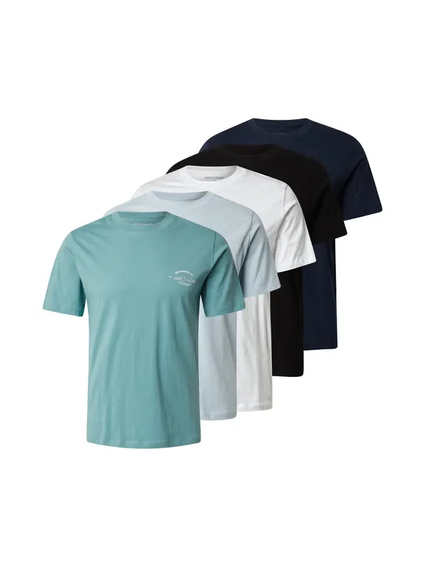 JACK & JONES JACK & JONES Majica 'JJBRANDON'  marine / žad / črna / bela