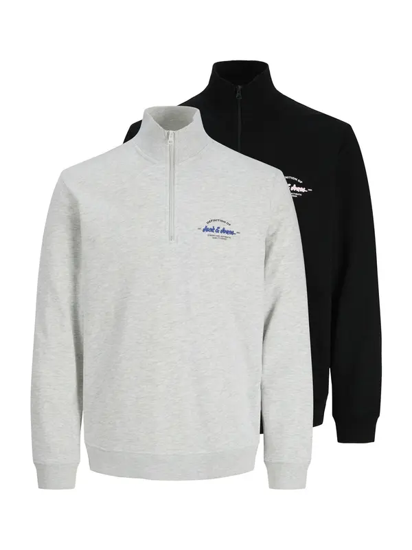 JACK & JONES JACK & JONES Majica 'JJBRANDON'  modra / pegasto siva / črna / bela
