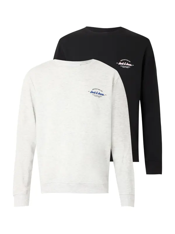 JACK & JONES JACK & JONES Majica 'JJBRANDON'  modra / svetlo siva / črna / bela