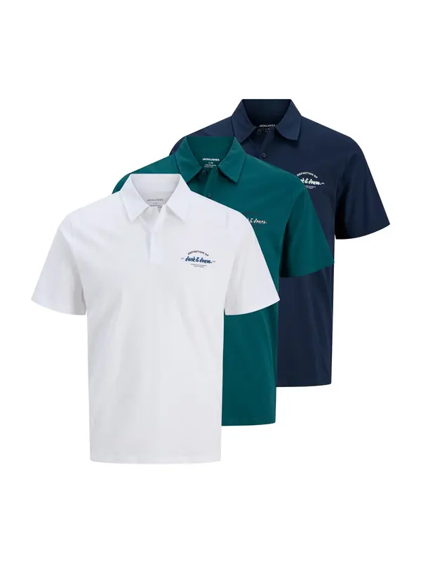 JACK & JONES JACK & JONES Majica 'JJBrandon'  mornarska / petrol / bela