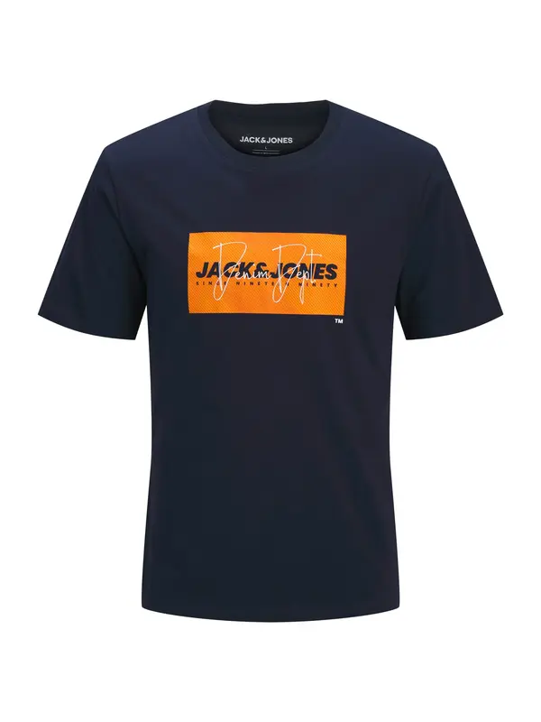 JACK & JONES JACK & JONES Majica 'JJCole'  mornarska / oranžna / bela