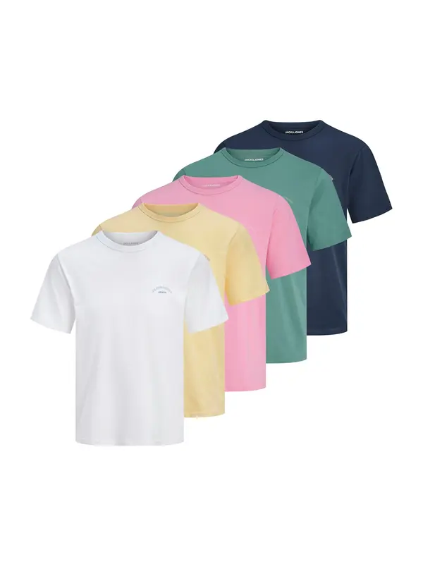 JACK & JONES JACK & JONES Majica 'JJCOLLEGE'  mornarska / rumena / smaragd / bela