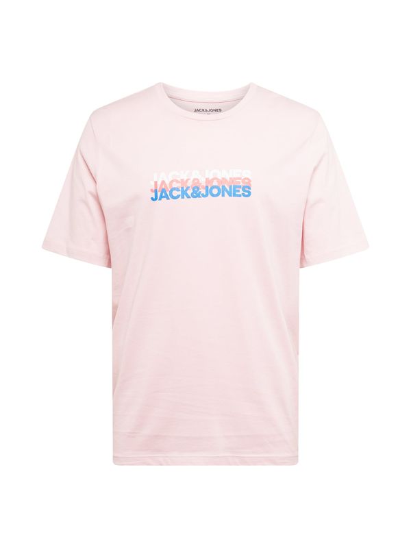 JACK & JONES JACK & JONES Majica 'JJCYBER'  kraljevo modra / roza / pitaja / bela