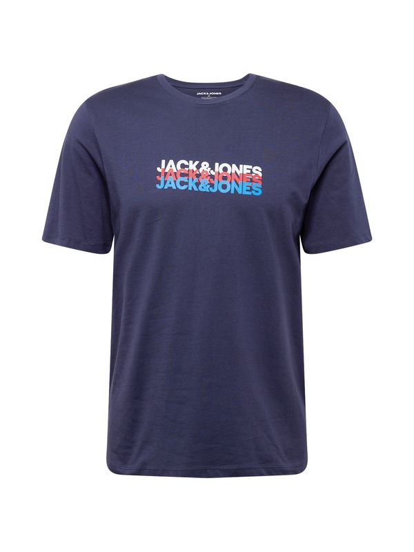 JACK & JONES JACK & JONES Majica 'JJCYBER'  mornarska / svetlo modra / rdeča / bela