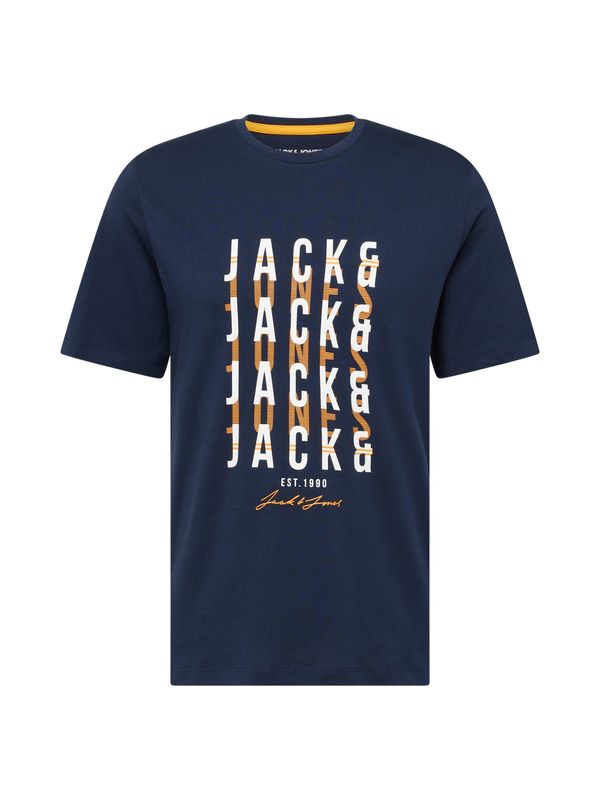 JACK & JONES JACK & JONES Majica 'JJDELVIN'  mornarska / oranžna / bela