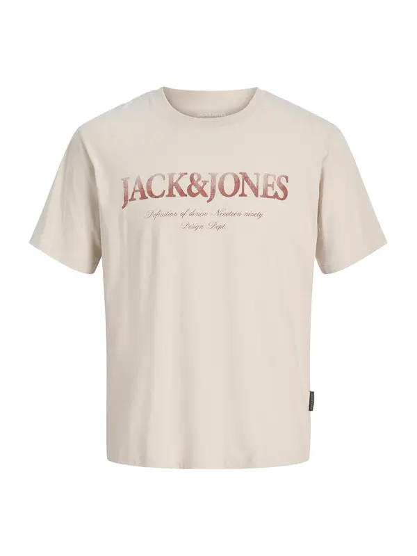 JACK & JONES JACK & JONES Majica 'JJDevin Daytona'  kremna / rjasto rjava