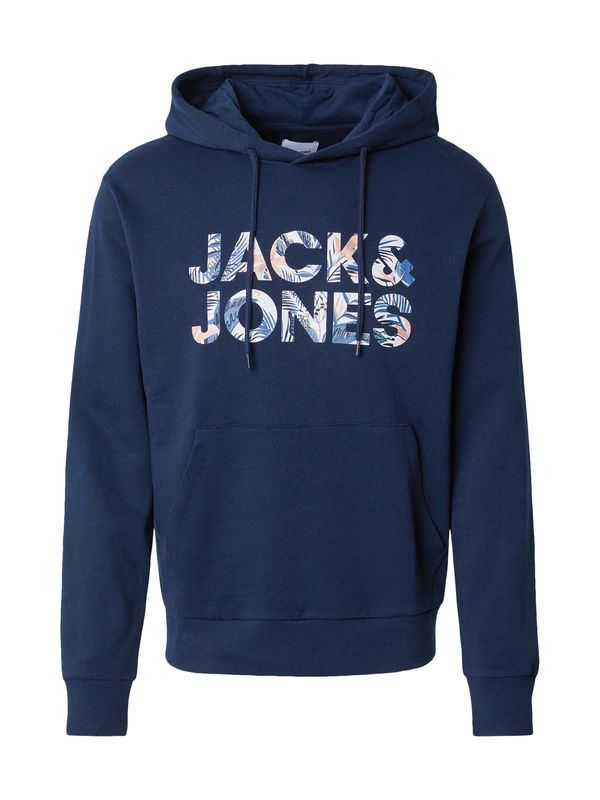 JACK & JONES JACK & JONES Majica 'JJEBRYAN'  marine / kraljevo modra / pastelno oranžna / bela