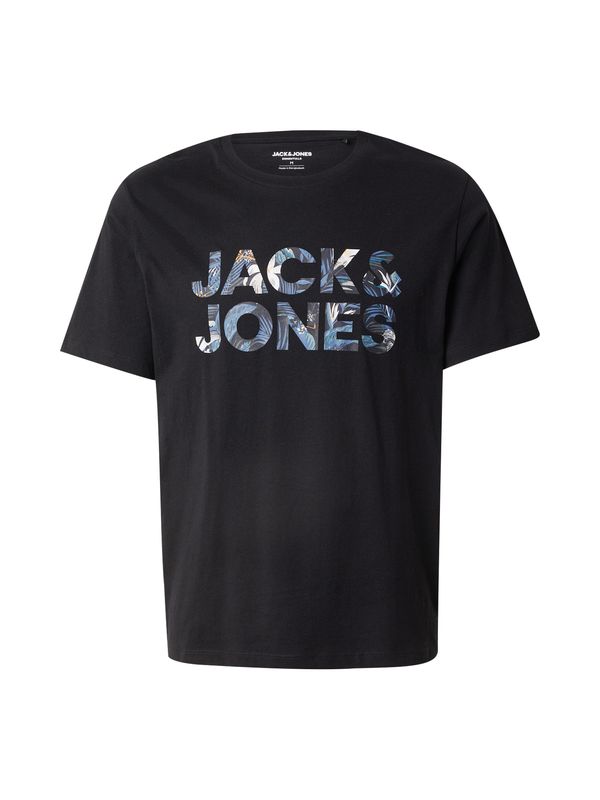 JACK & JONES JACK & JONES Majica 'JJEBRYAN'  nebeško modra / oranžna / črna / bela