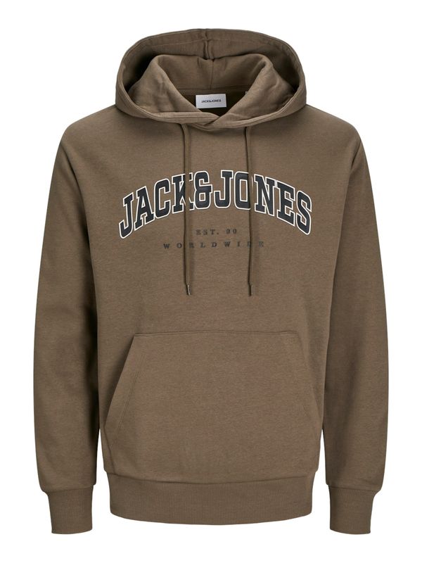 JACK & JONES JACK & JONES Majica 'JJECALEB'  rjava / črna / bela