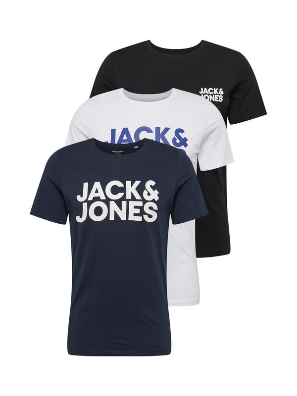 JACK & JONES JACK & JONES Majica 'JJECorp'  marine / encijan / črna / bela