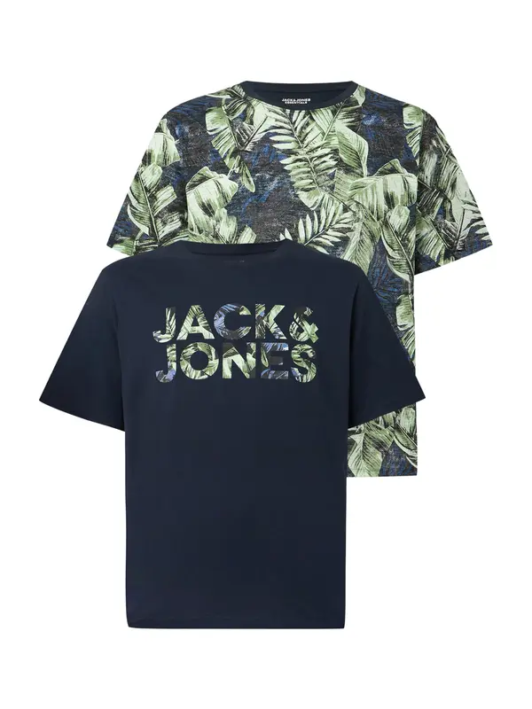 JACK & JONES JACK & JONES Majica 'JJEJEFF'  modra / mornarska / svetlo zelena / črna
