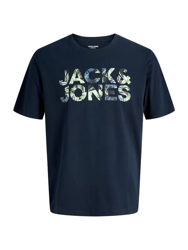 JACK & JONES JACK & JONES Majica 'JJEJeff'  nočno modra / siva / pastelno zelena