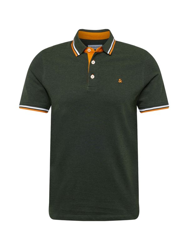 JACK & JONES JACK & JONES Majica 'JJEPAULOS'  temno zelena / oranžna / bela