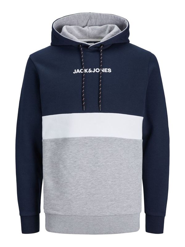 JACK & JONES JACK & JONES Majica 'JJEReid'  mornarska / siva / bela