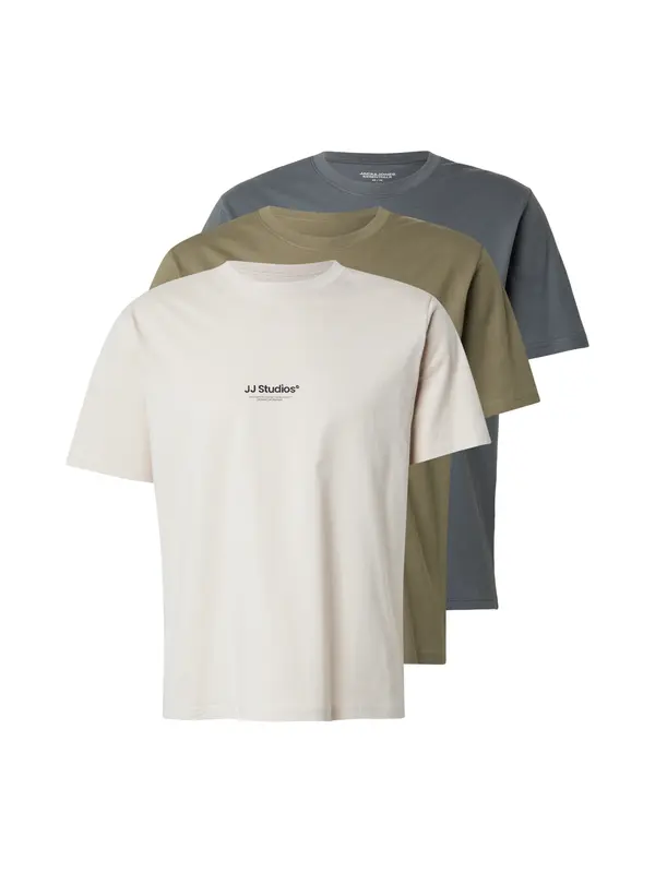 JACK & JONES JACK & JONES Majica 'JJESOHO'  kremna / nočno modra / oliva / črna
