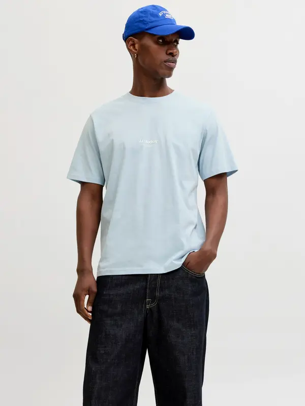 JACK & JONES JACK & JONES Majica 'JJESoho'  svetlo modra / bela