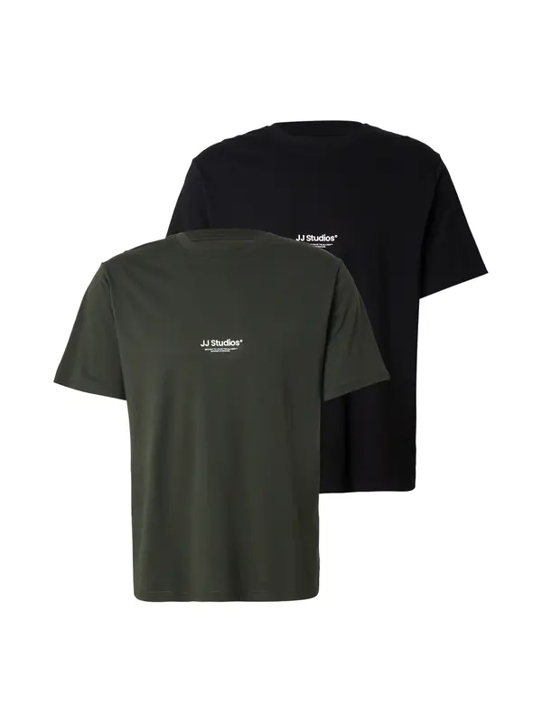 JACK & JONES JACK & JONES Majica 'JJESOHO'  temno zelena / črna