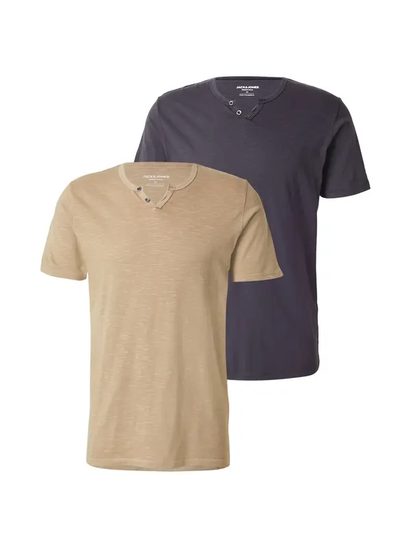 JACK & JONES JACK & JONES Majica 'JJESPLIT'  temno bež / siva