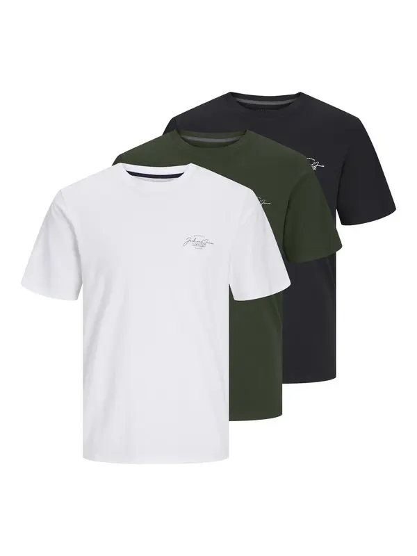 JACK & JONES JACK & JONES Majica 'JJFerris'  temno zelena / črna / bela
