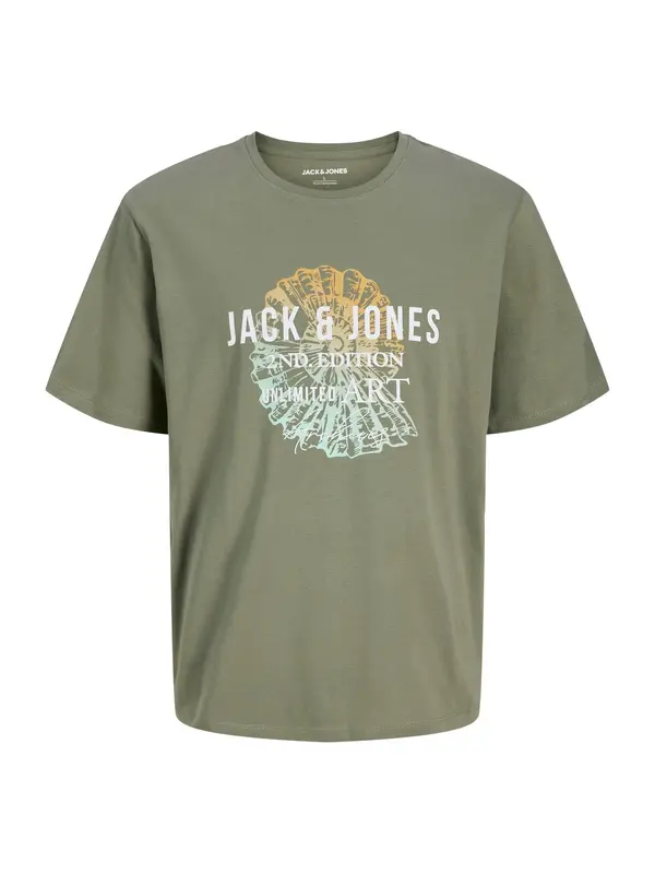 JACK & JONES JACK & JONES Majica 'JJGRADIENT'  barva blata / svetlo oranžna / bela