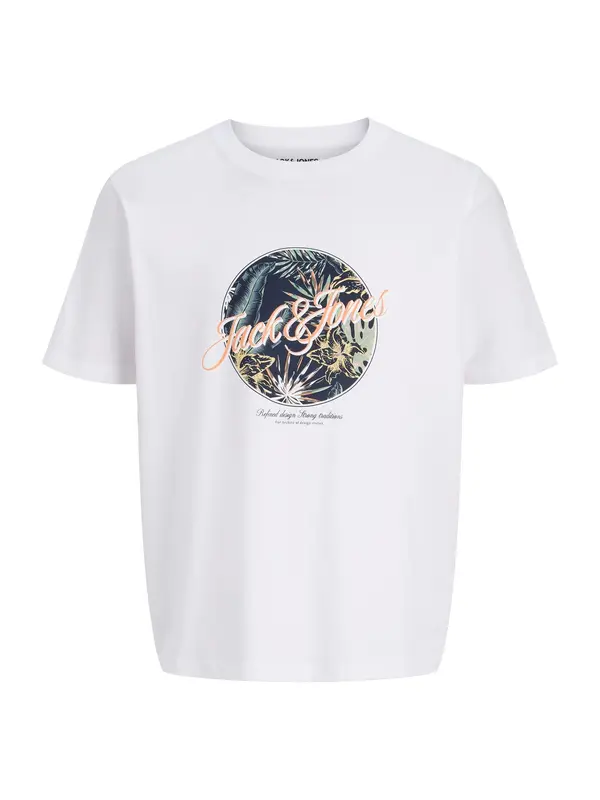 JACK & JONES JACK & JONES Majica 'JJHonolulu'  temno modra / svetlo zelena / svetlo oranžna / bela