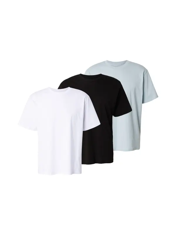 JACK & JONES JACK & JONES Majica 'JJHUGO'  golobje modra / črna / bela
