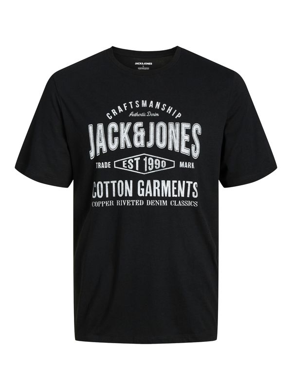 JACK & JONES JACK & JONES Majica 'JJJEANS'  črna / bela