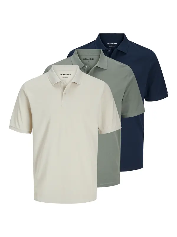 JACK & JONES JACK & JONES Majica 'JJKANE'  kremna / nočno modra / kaki