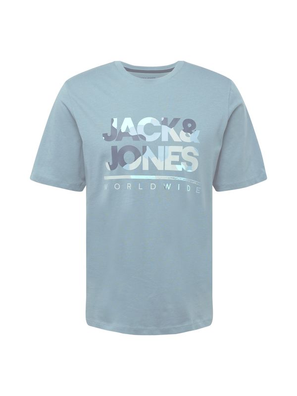 JACK & JONES JACK & JONES Majica 'JJLUKE'  bež / nočno modra / voda / golobje modra